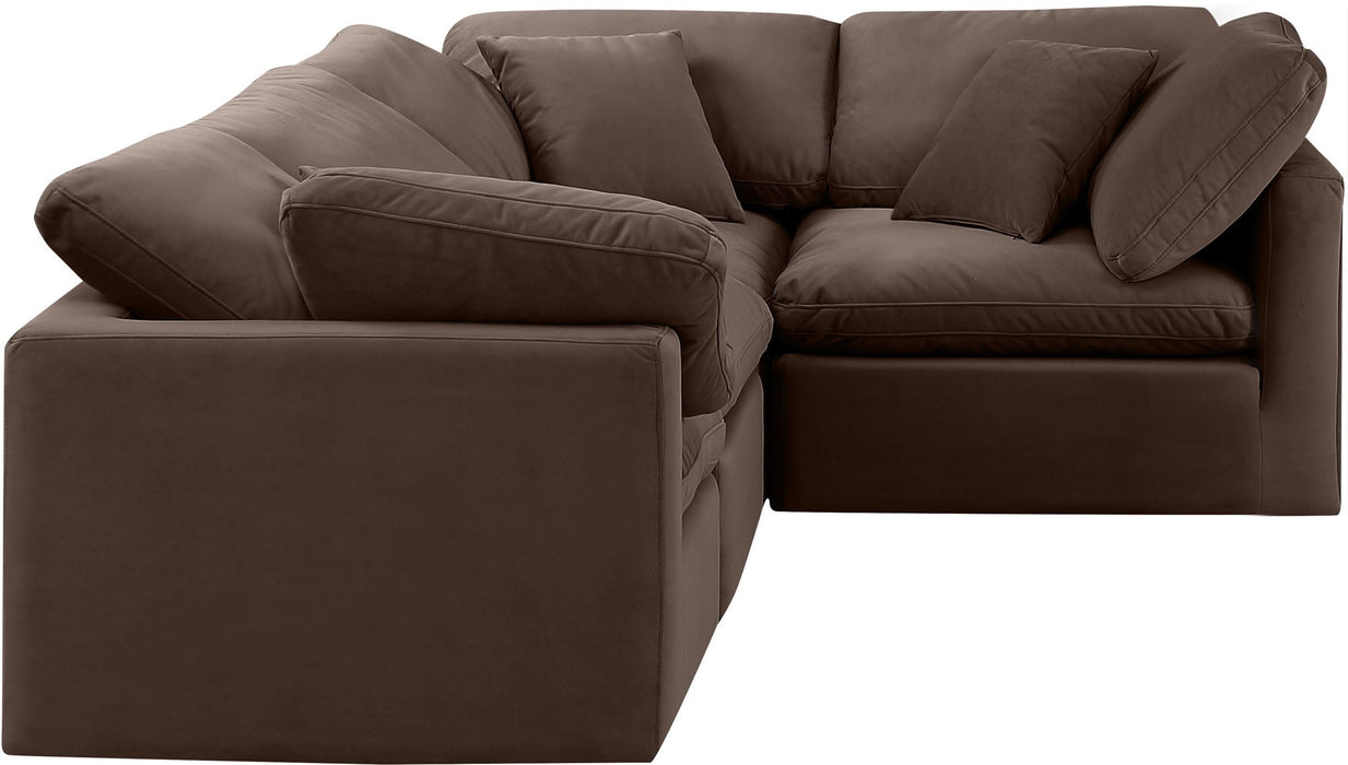 Indulge 105" Velvet Upholstered 4pc. Modular Sectional