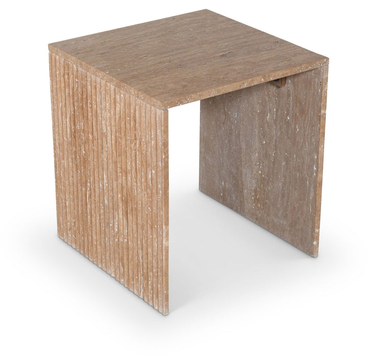 Pienza Travertine End Table