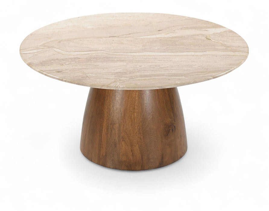 Liona Genuine Marble And Mango Wood Coffee Table