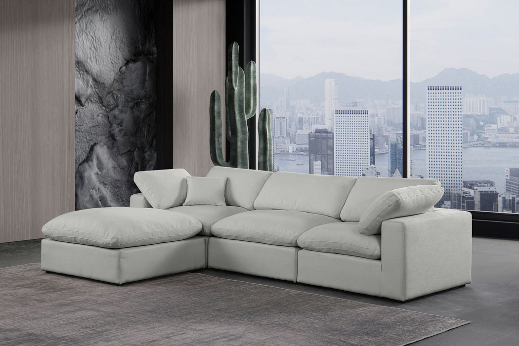 Comfy 119" Linen Textured Fabric Upholstered 4pc. Modular Sectional
