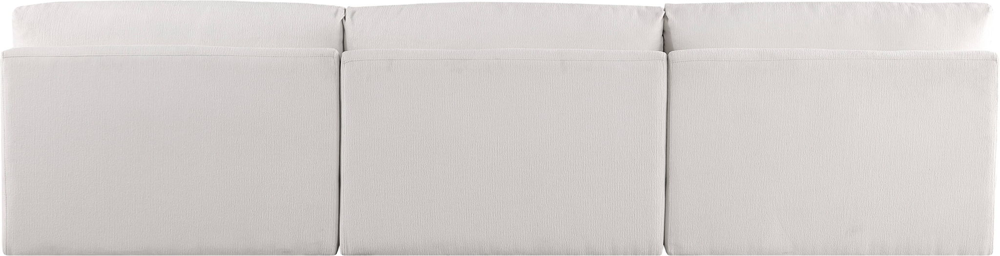 Ease 114" Fabric Upholstered 3pc. Armless Modular Sofa