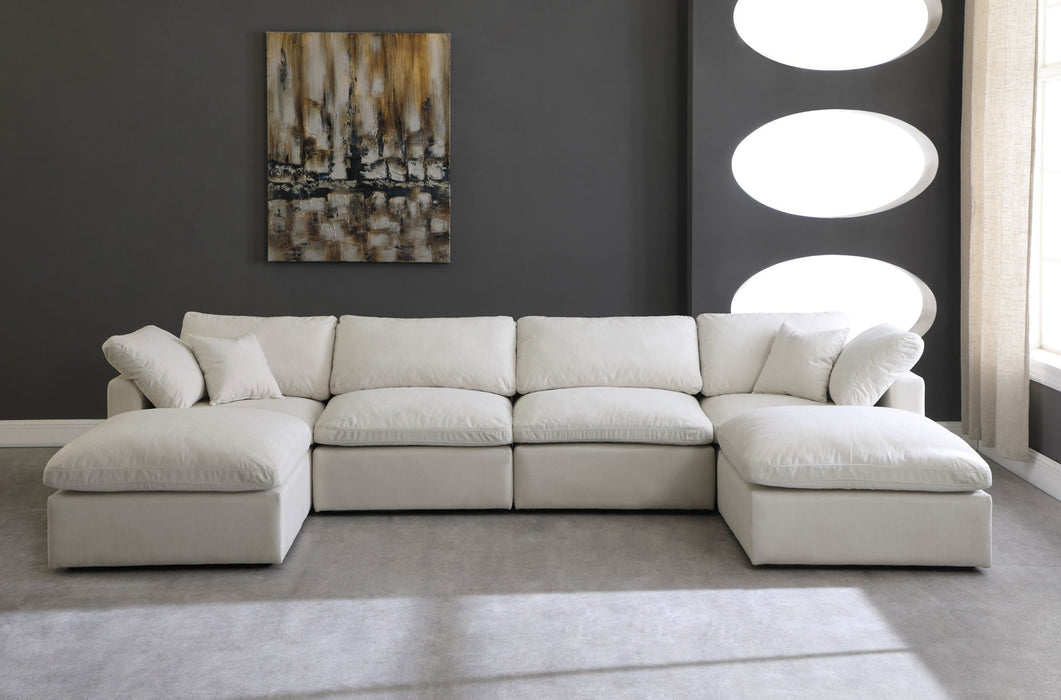 Plush 105" Velvet Upholstered Standard Comfort 6pc. Modular Sectional