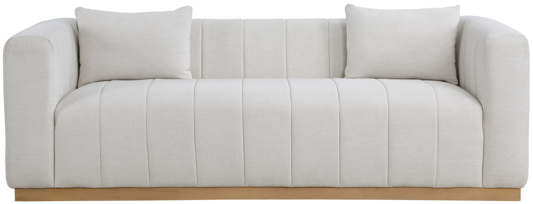 Lucia 90.5" Linen Textured Fabric Upholstered Sofa
