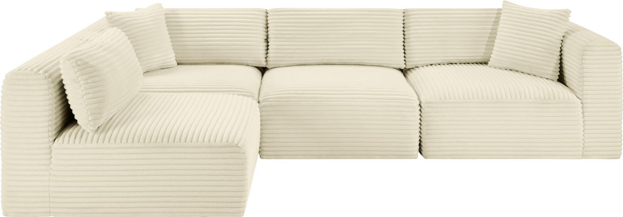 Shaggy 109" Corduroy Performance Fabric Upholstered Modular Sectional