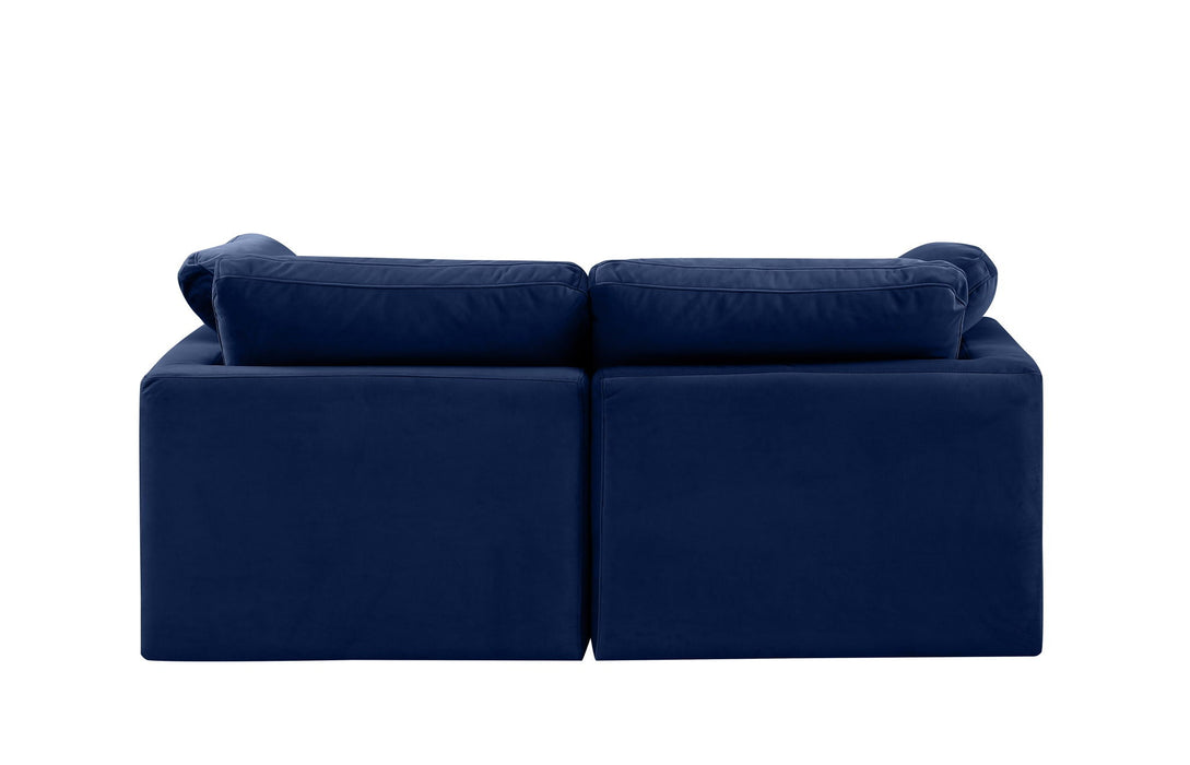 Loveseat modular tapizado de terciopelo Indulge de 70" de 2 piezas