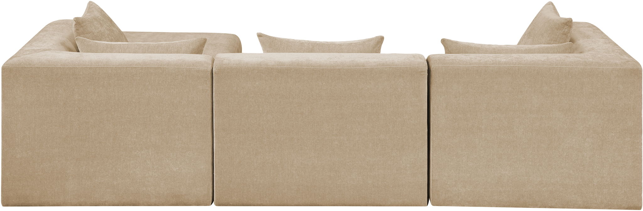 Stellar 152" Chenille Fabric Upholstered 4pc. Modular Sofa