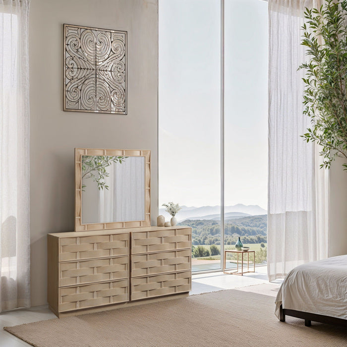 Espejo con enchapado de roble Weave (36" an. x 38" al.)