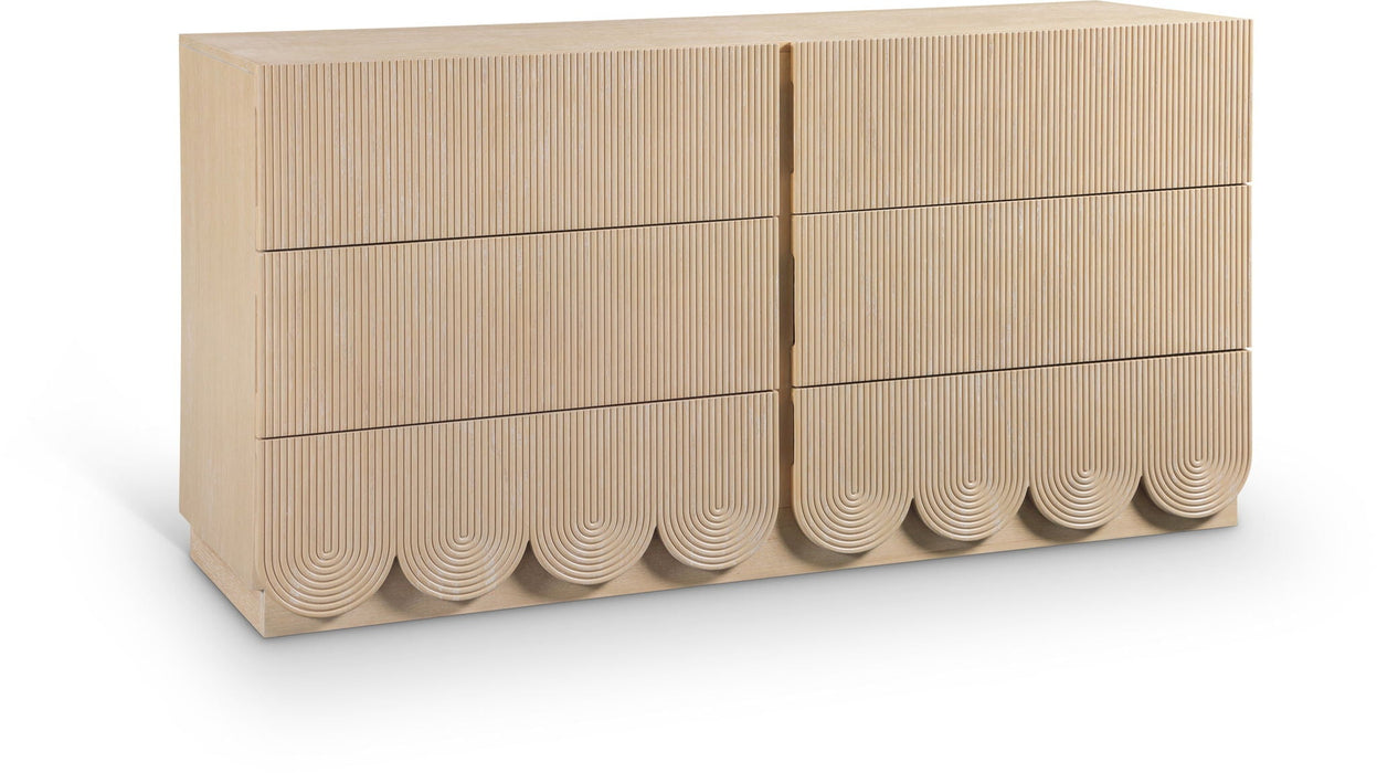 Scallop Oak Veneer Dresser