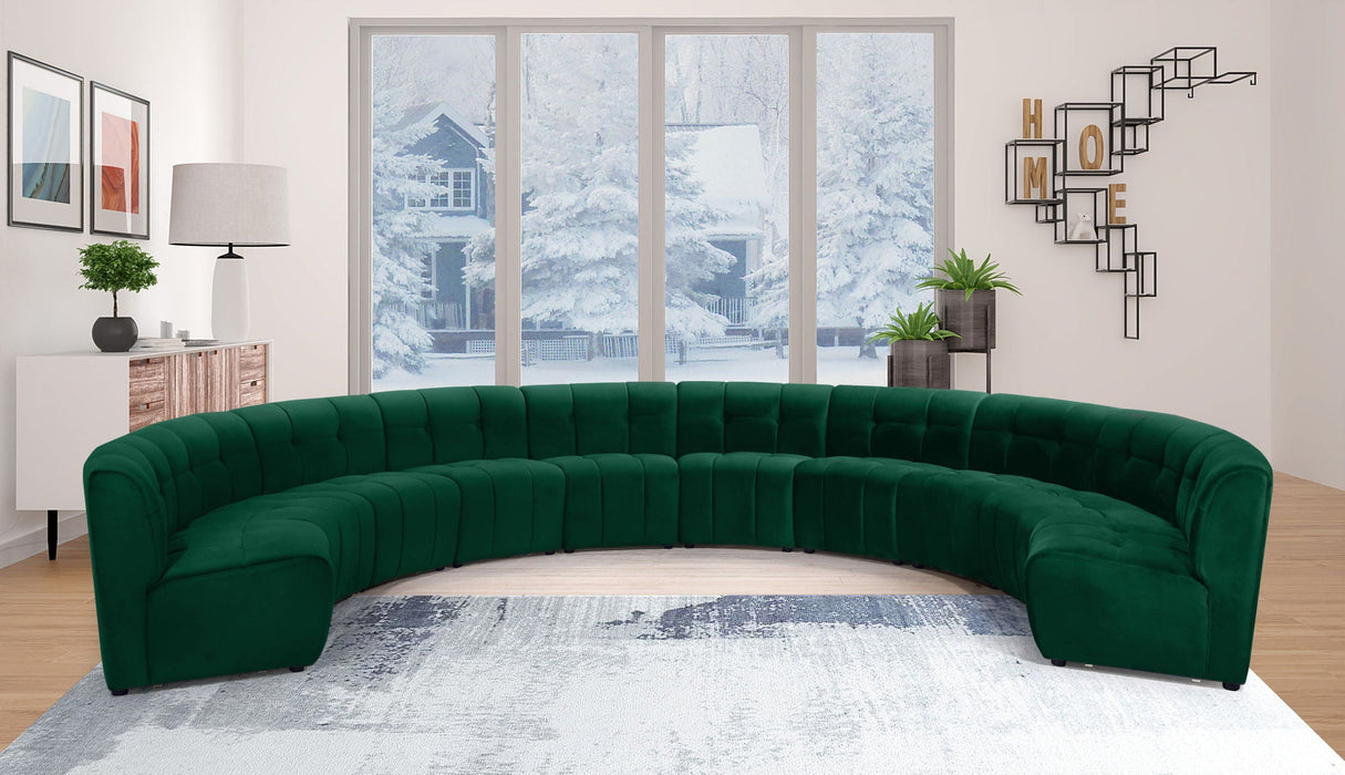Limitless 177.5" Velvet Upholstered 10pc. Modular Sectional