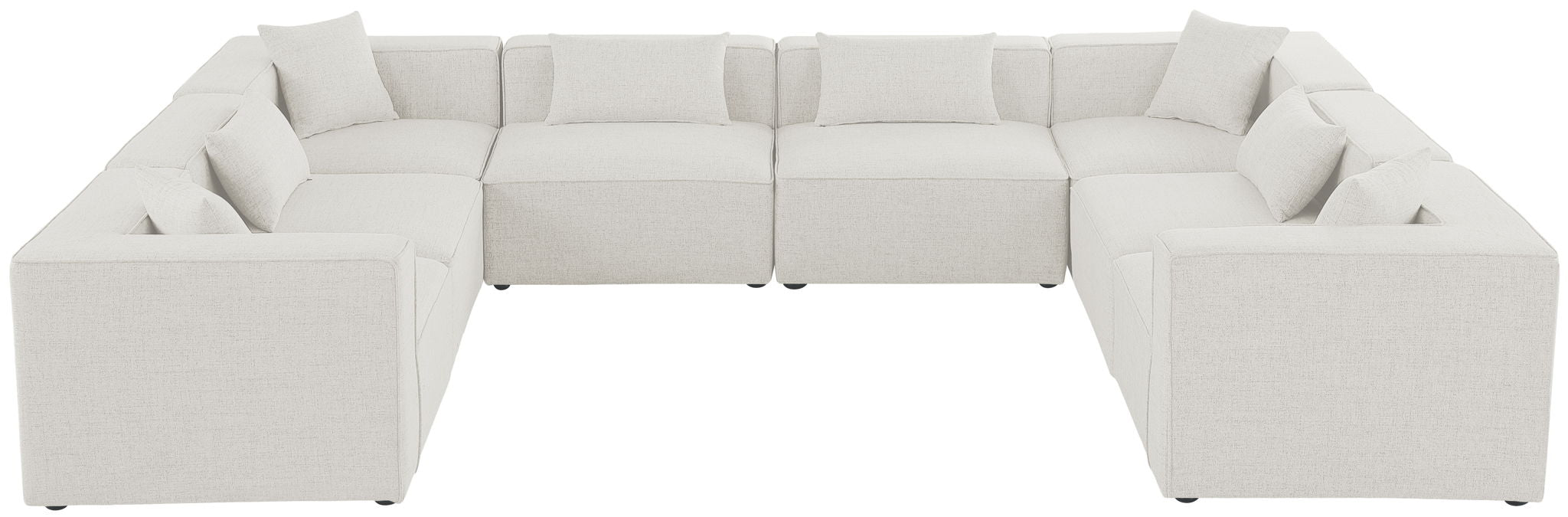 Cube 144" Fabric Upholstered 8pc Modular Sectional