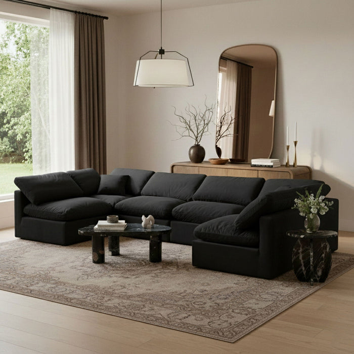 Indulge 140" Velvet Upholstered 6pc. Modular Sectional
