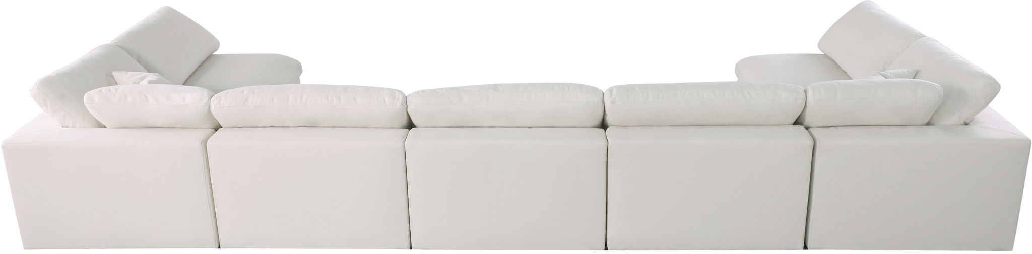 Plush 140" Velvet Upholstered Standard Comfort 7pc. Modular Sectional