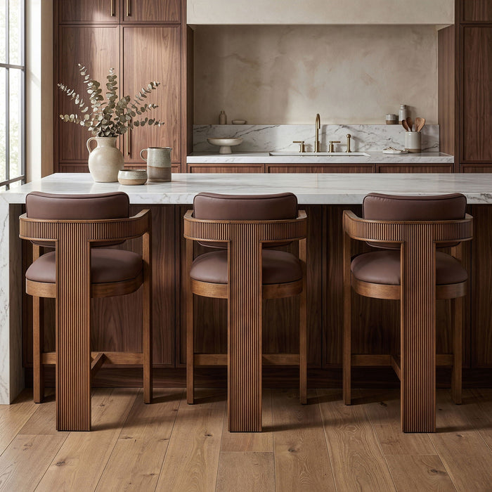 Sacha Vegan Leather Upholstered Counter Stool