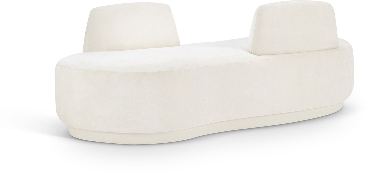 Argyle Chenille Fabric Upholstered Chaise/Loveseat