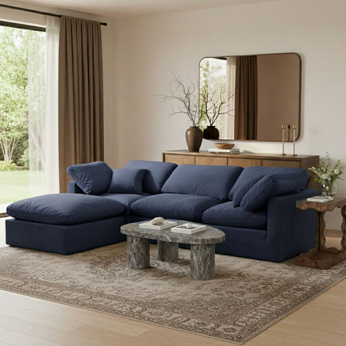 Seccional modular tapizado de terciopelo Indulge de 105" de 4 piezas