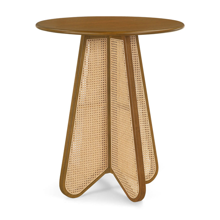 Mesa altura bar de madera maciza y de rejilla natural Butterfly de 36"
