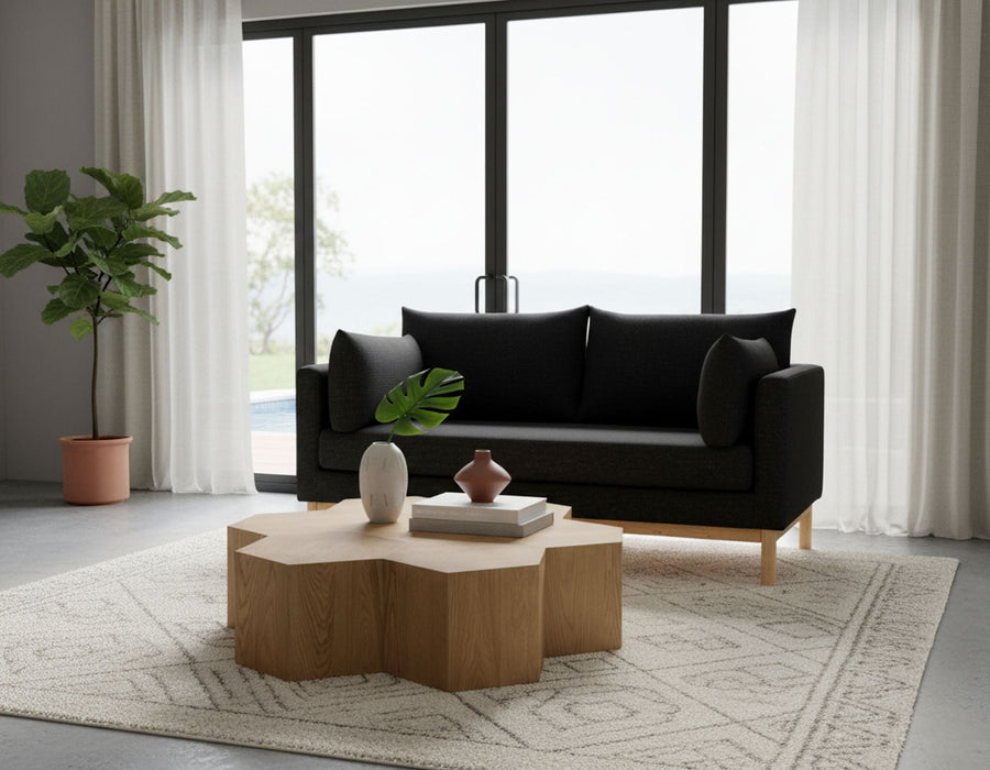 Langham 66" Linen Textured Fabric Upholstered Loveseat