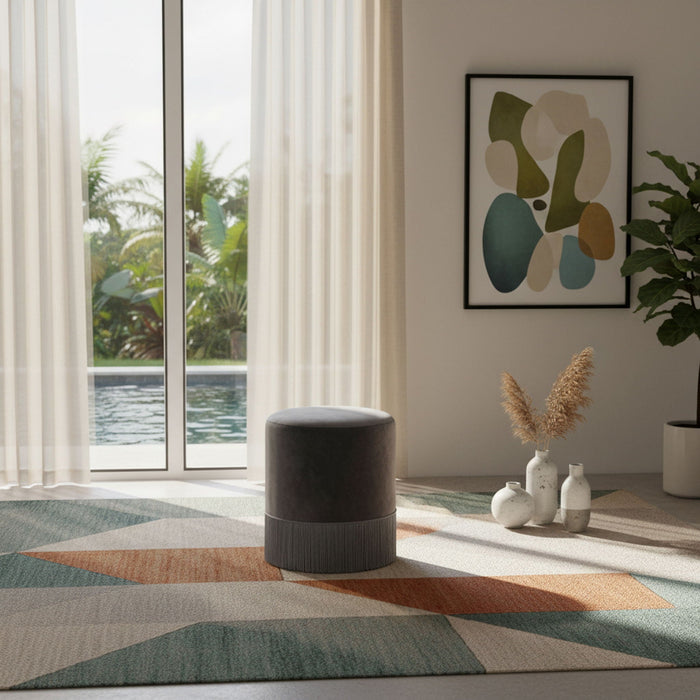 Teddy Velvet Upholstered Stool