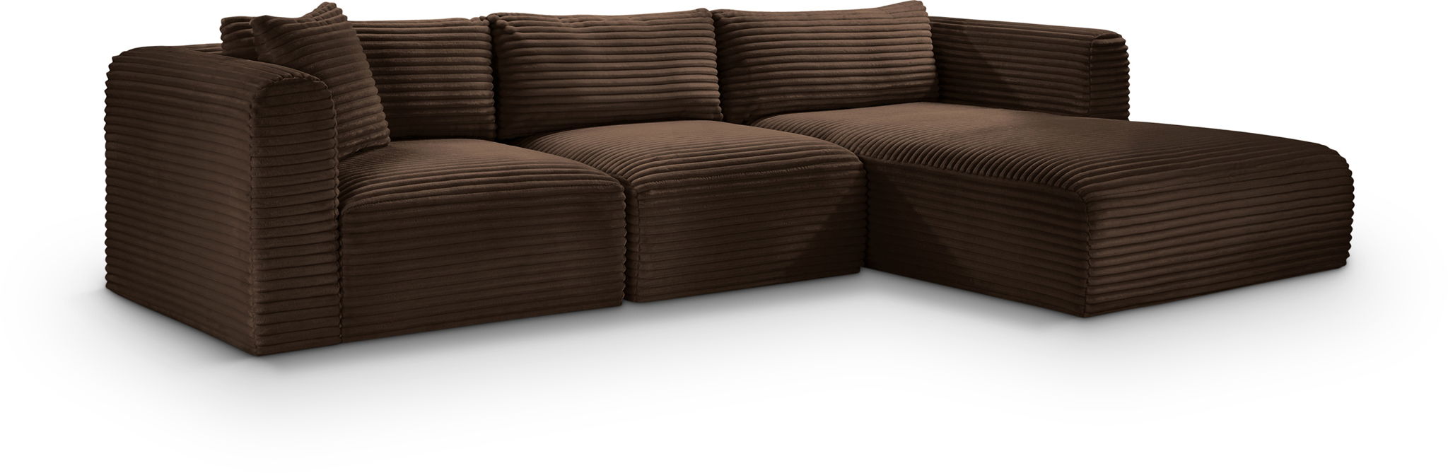 Shaggy 114" Corduroy Performance Fabric Upholstered Modular Sectional