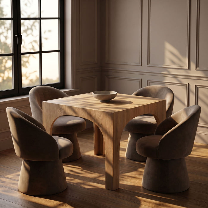 Selene Velvet Performance Fabric Upholstered Swivel Dining Chair