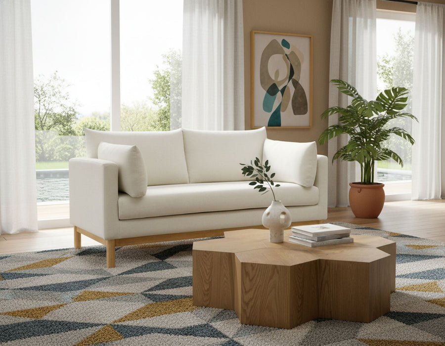 Langham 66" Linen Textured Fabric Upholstered Loveseat