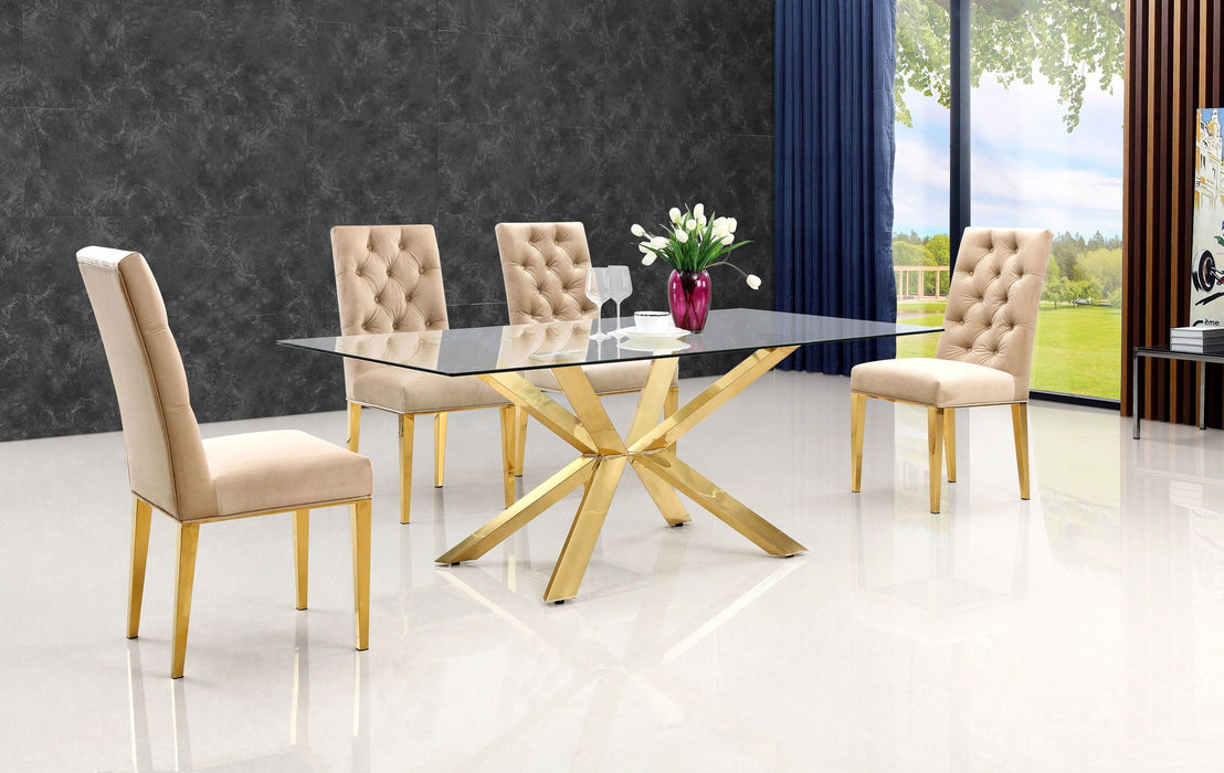 Silla de comedor tapizada de terciopelo Capri