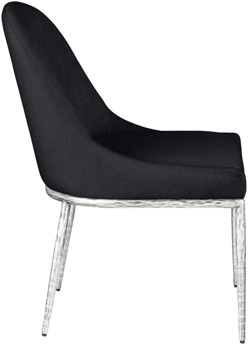 Ferro Linen Textured Performance Fabric Upholstered Dining Side Chair