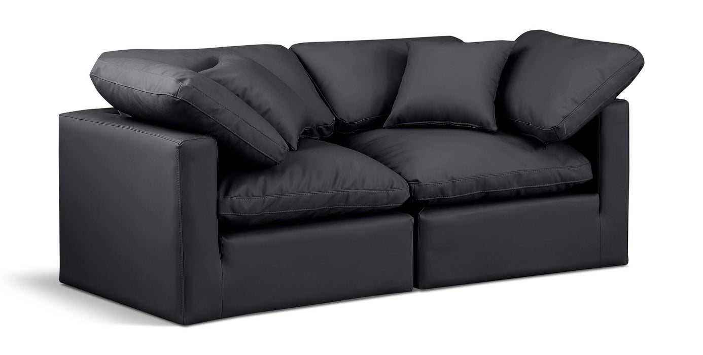 Indulge 70" Vegan Leather Upholstered 2pc. Modular Loveseat