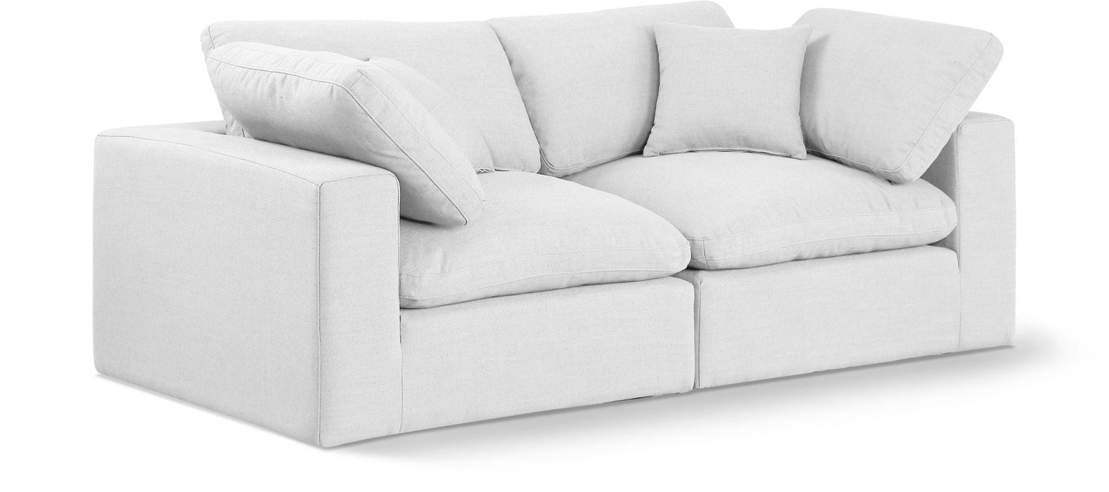 Comfy 80" Linen Textured Fabric Upholstered 2pc. Modular Loveseat