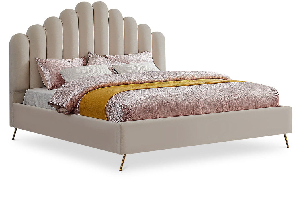 Lily Velvet Upholstered Bed