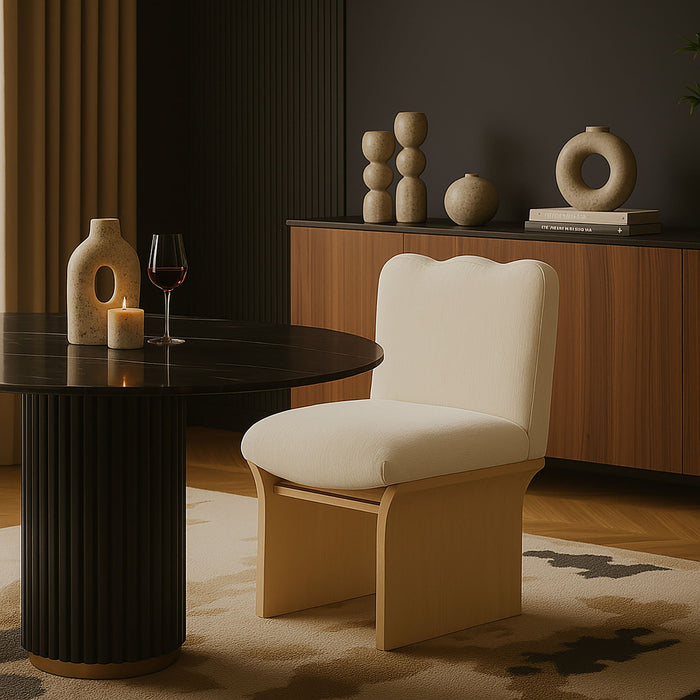 Shaw Chenille Fabric Upholstered Dining Chair