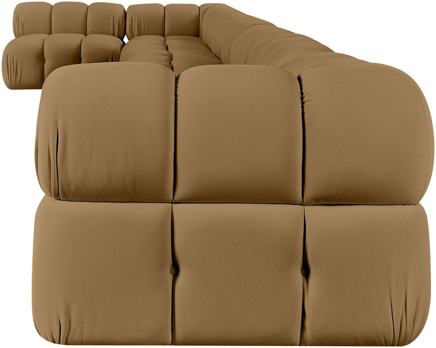Orin 259" Velvet Performance Fabric Upholstered 8 Pc. Modular Sectional