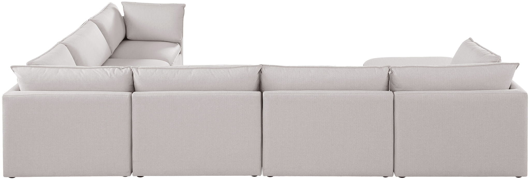 Mackenzie 160" Linen Textured Fabric Upholstered 6pc. Modular Sectional