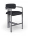 Aurum Vegan Leather Upholstered And Brushed Silver Iron Frame Counter Stool