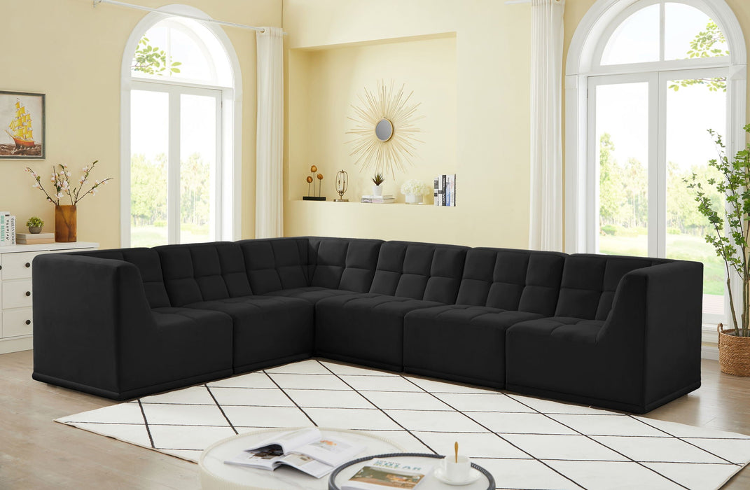 Relax 128" Velvet Upholstered 6pc. Modular Sectional