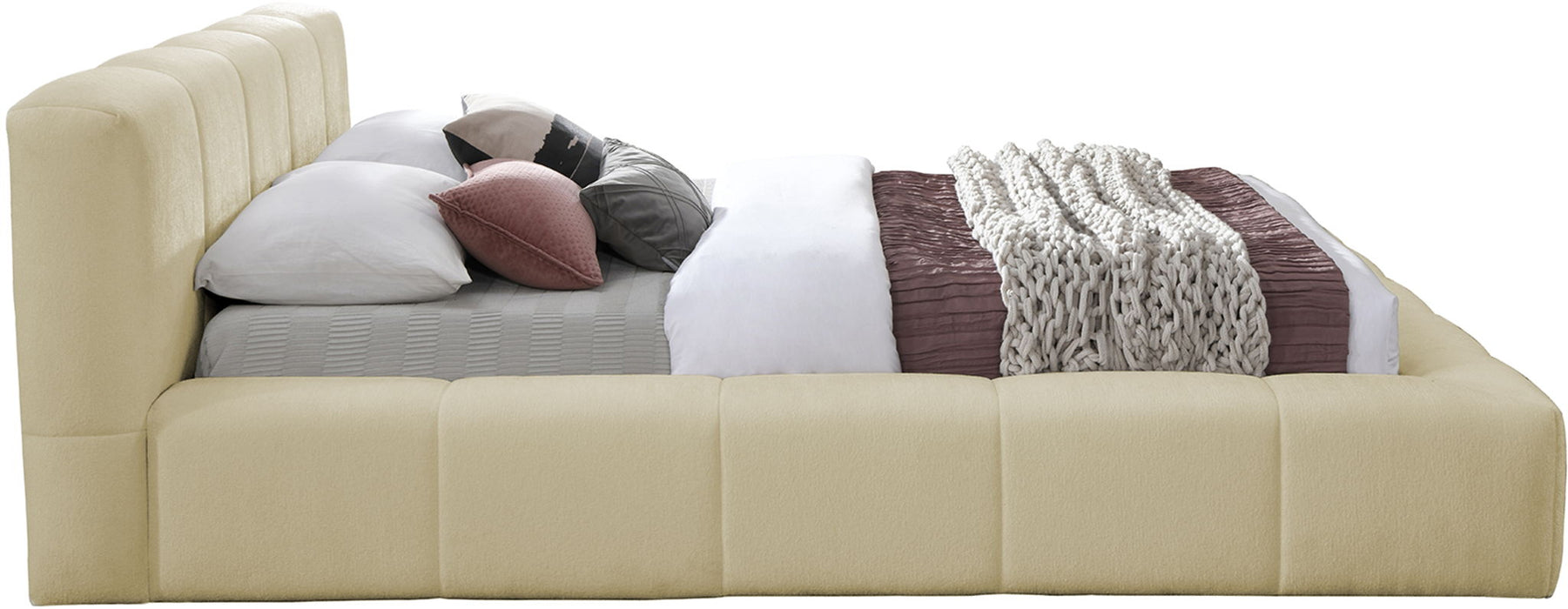 Carlin Chenille Fabric Upholstered Bed