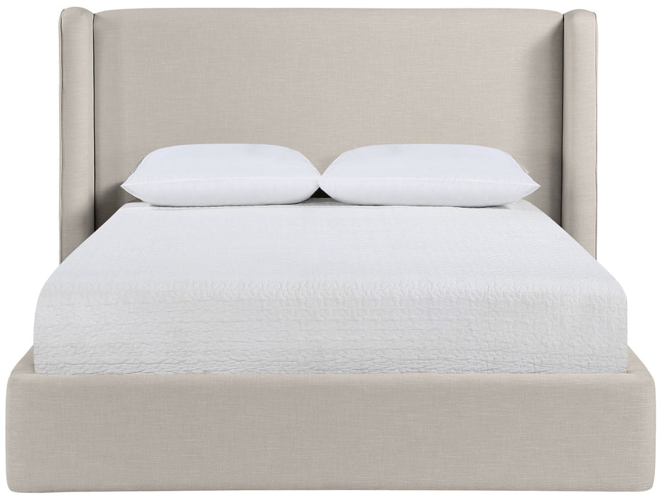 Kendall Linen Textured Fabric Upholstered Bed