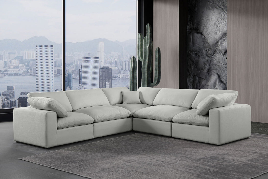 Comfy 119" Linen Textured Fabric Upholstered 5pc. Modular Sectional