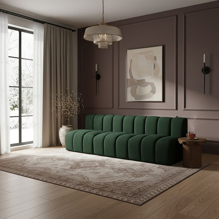 Arc 89.5" Boucle Fabric Upholstered 3pc. Modular Sectional