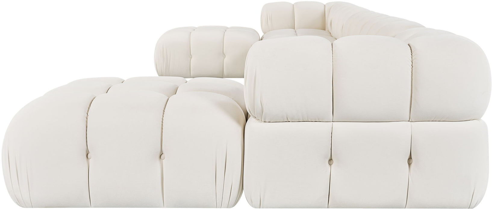 Orin 185" Velvet Performance Fabric Upholstered 7 Pc. Modular Sectional
