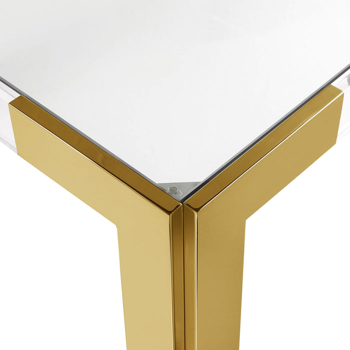 Casper 60" Glass Top, Acrylic And Steel Base Dining Table