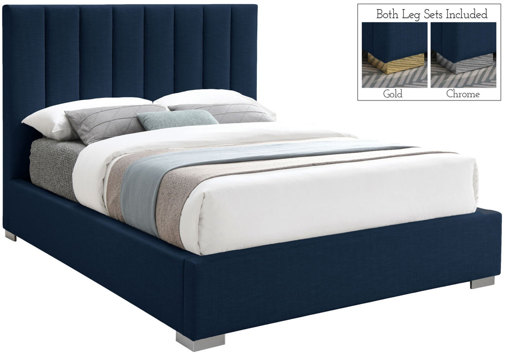 Pierce Linen Textured Fabric Upholstered Bed