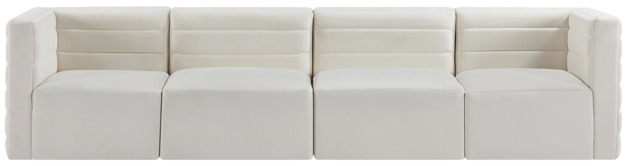Quincy 126" Velvet Upholstered Comfort 4pc. Modular Sofa