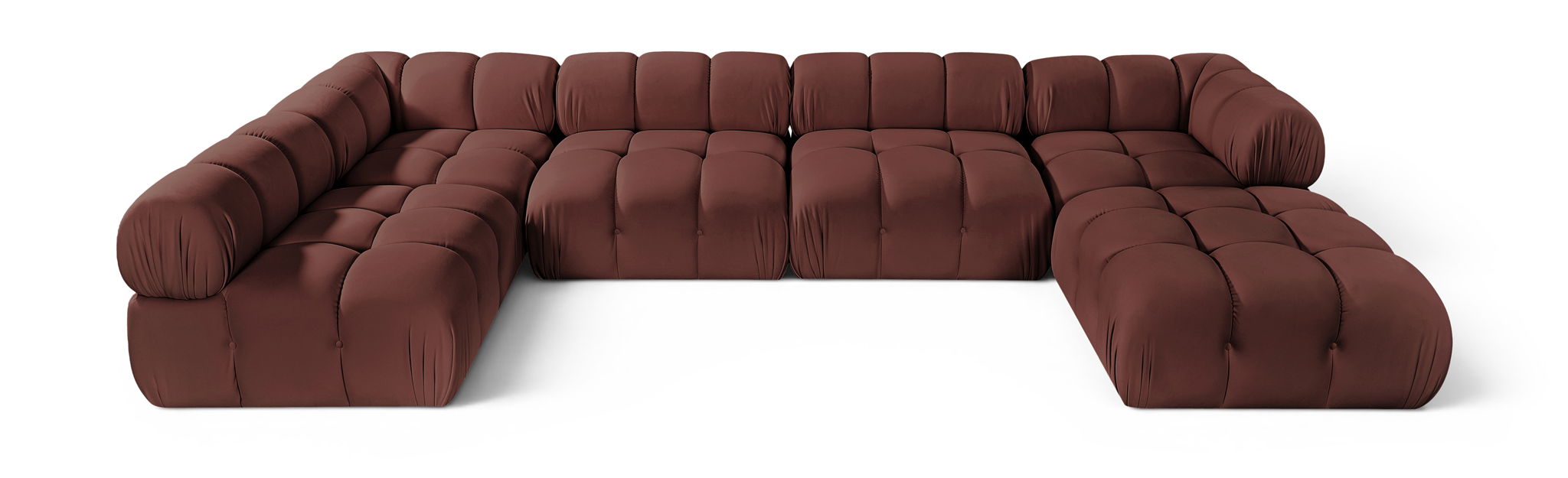 Orin 148" Velvet Performance Fabric Upholstered 6 Pc. Modular Sectional