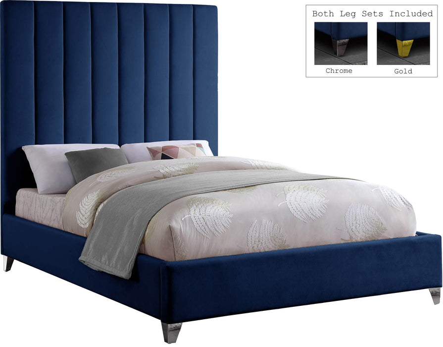 Via Velvet Upholstered Bed