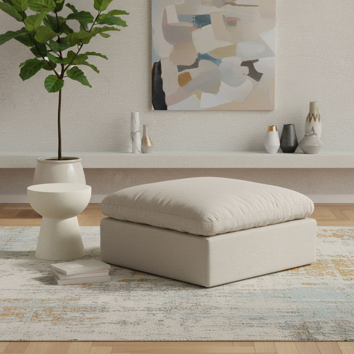 Otomana modular tapizada de tela con textura de lino Indulge