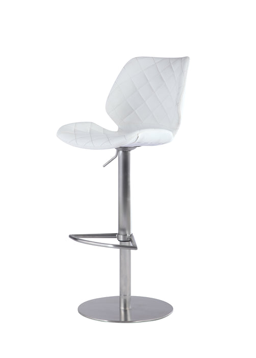 Modern Pneumatic-Adjustable Stool w/ Diamond Stitching 0892-AS-WHT