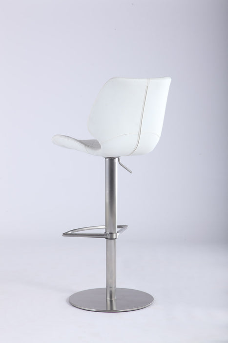 Modern Pneumatic-Adjustable Stool w/ Diamond Stitching 0892-AS-WHT