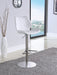 Modern Pneumatic-Adjustable Stool w/ Diamond Stitching 0892-AS-WHT