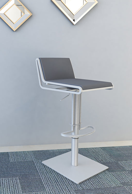 Slanted Backrest Contemporary Pneumatic-Adjustable Stool 0896-AS-GRY